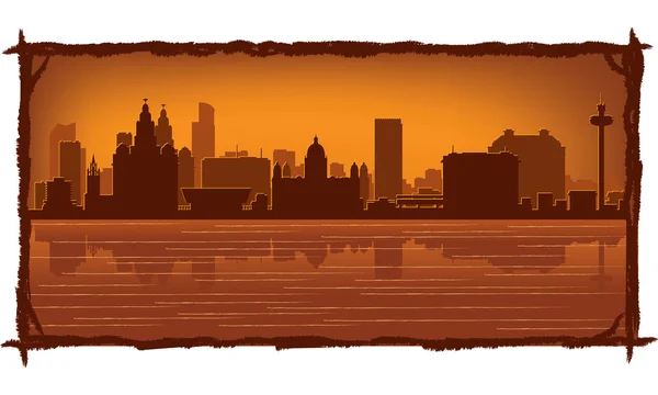 Panoramę Liverpool w Anglii — Wektor stockowy