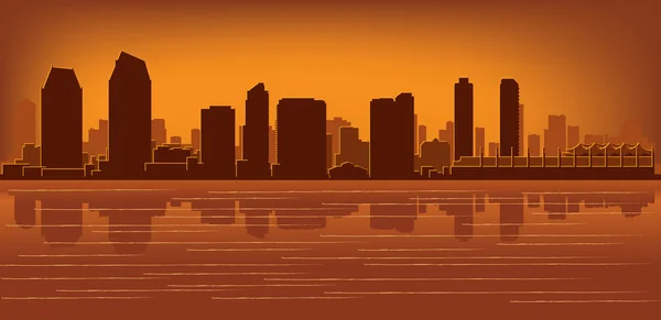 Skyline von San Diego — Stockvektor