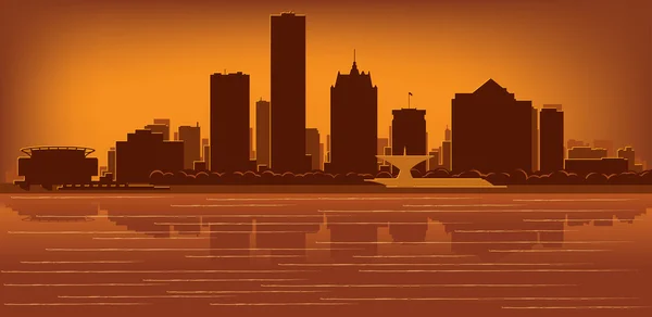 Skyline de Milwaukee, Wisconsin — Image vectorielle