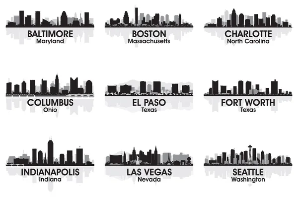 Città americane skyline 2 — Vettoriale Stock