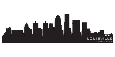 Louisville, Kentucky skyline. Detailed vector silhouette clipart