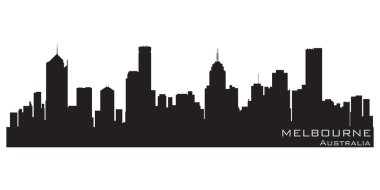 Melbourne, Australia skyline. Detailed vector silhouette clipart