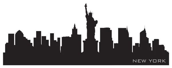 Panorama New Yorku. podrobné vektorové siluetu — Stockový vektor
