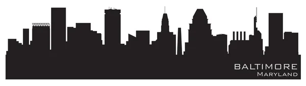 Die Skyline von Baltimore, Maryland. Detaillierte Vektorsilhouette — Stockvektor