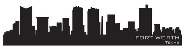 Fort Worth, Texas Skyline. Silhouette vettoriale dettagliata — Vettoriale Stock