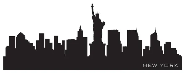 New york skyline. Detaylı vektör siluet Stok Vektör