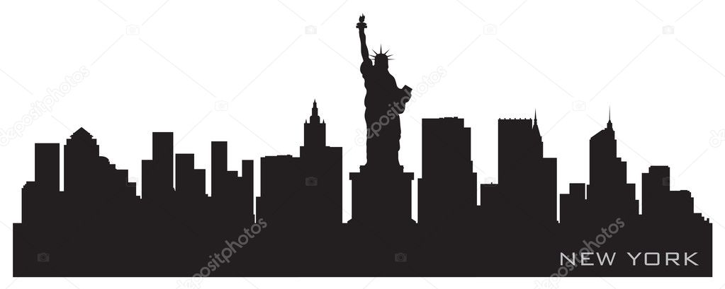 New York skyline. Detailed vector silhouette