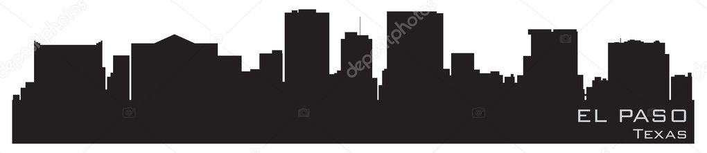 El Paso, Texas skyline. Detailed vector silhouette