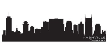 Nashville, Tennessee skyline. Detailed vector silhouette clipart