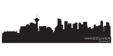 Vancouver, Canada skyline. Detailed vector silhouette clipart