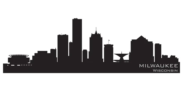 Die Skyline von Milwaukee, Wisconsin. Detaillierte Vektorsilhouette — Stockvektor