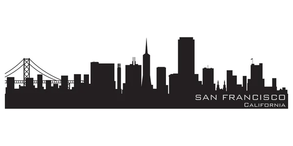 San Francisco, Californie skyline. Silhouette vectorielle détaillée — Image vectorielle