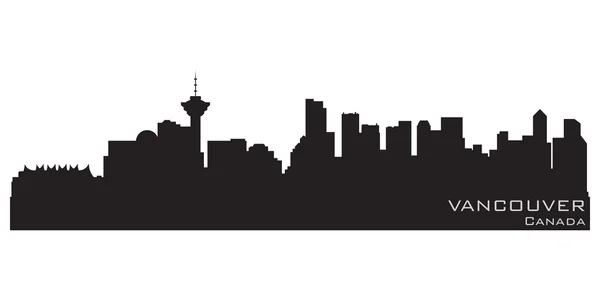 Skyline von Vancouver, Kanada. Detaillierte Vektorsilhouette — Stockvektor
