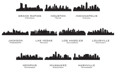 ABD cities_2 siluetleri