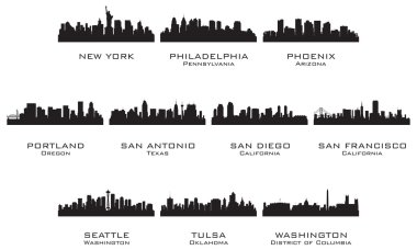ABD cities_3 siluetleri