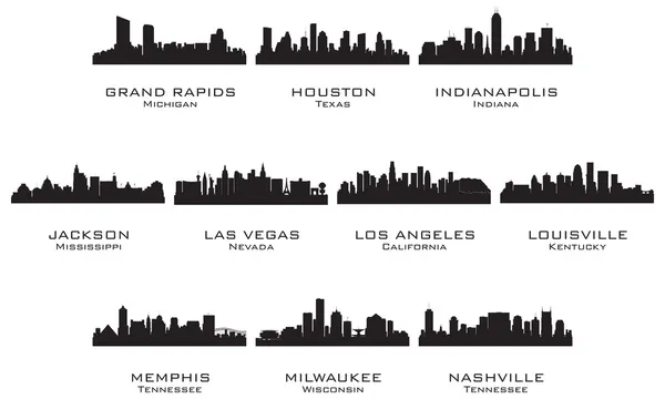 Silhouettes des villes américaines _ 2 — Image vectorielle