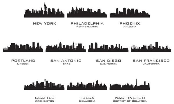 Silhouettes des villes américaines _ 3 — Image vectorielle