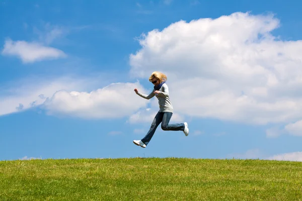 stock image Jump in the meadow