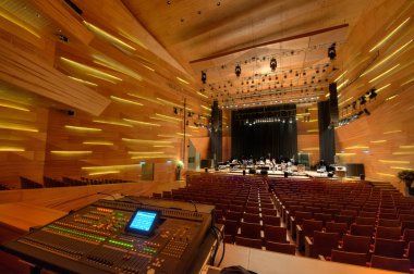 Modern concert hall inside clipart