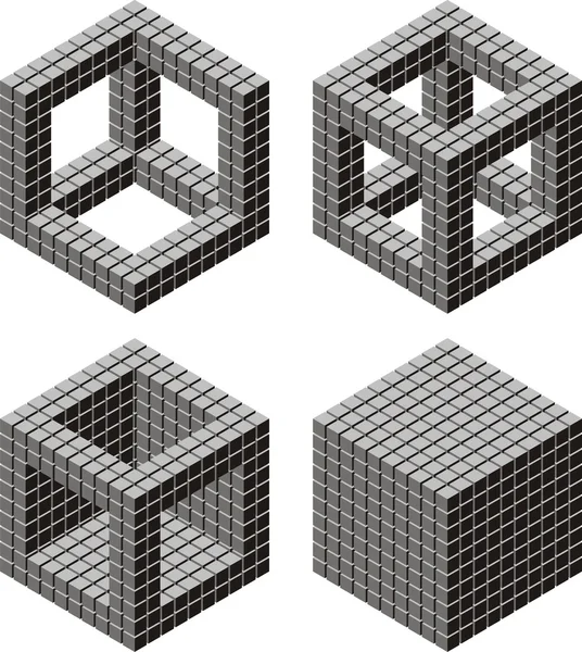 Vetor de pilha de cubos — Vetor de Stock