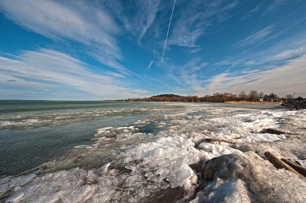 Balatonmeer in de winter — Stockfoto