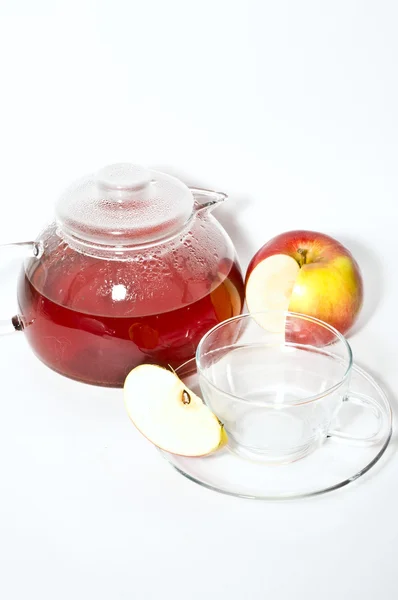 Cup of fruit tea with apple — Stock Photo, Image