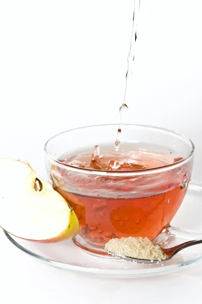 Cup of fruit tea with apple — Stock Photo, Image