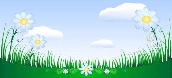 Çiçekli yaz arkaplanı — Stok Vektör