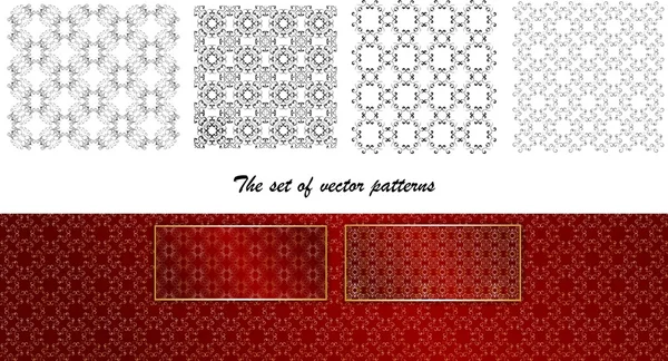 Un conjunto de patrón de vector sin costuras — Vector de stock