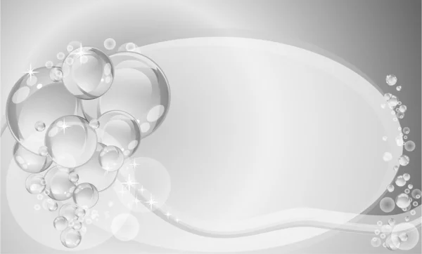 Silver background with bubbles — 图库照片