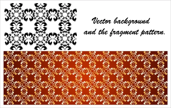 Vector background and the fragment pattern — Stock Vector