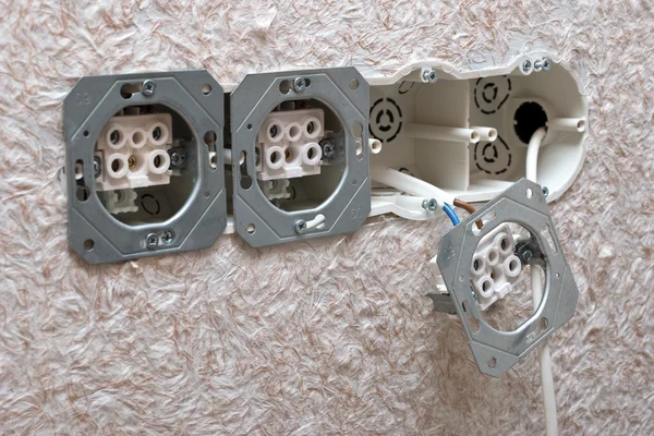 Wiring a outlet Stock Picture