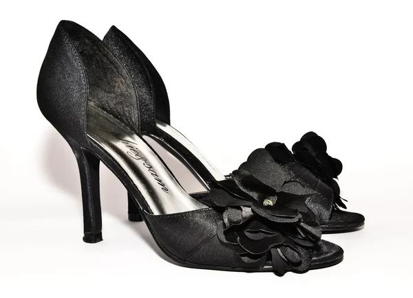 Hermosos zapatos de mujer negro con tacones altos Fotos De Stock Sin Royalties Gratis