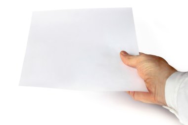 A hand showing white paper clipart