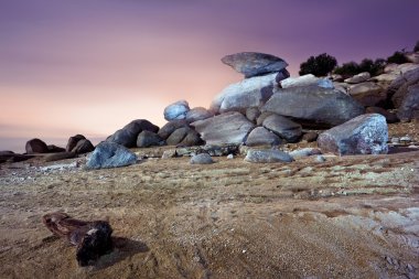 Desert landscape at dusk clipart