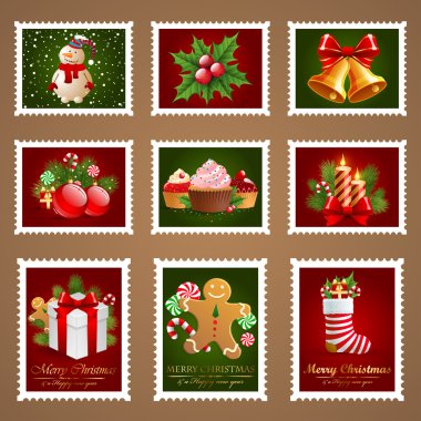 Christmas postage. clipart