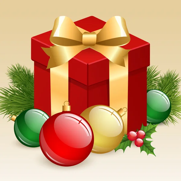 Boîte cadeau de Noël. — Image vectorielle