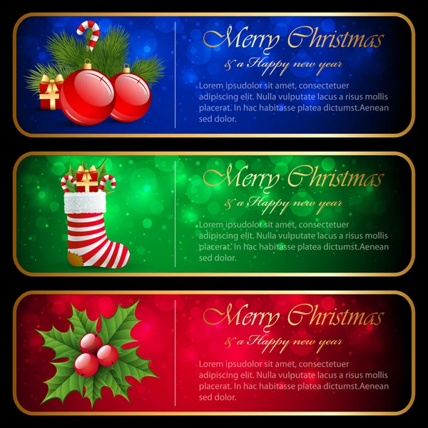 Kerstmis banners. — Stockvector