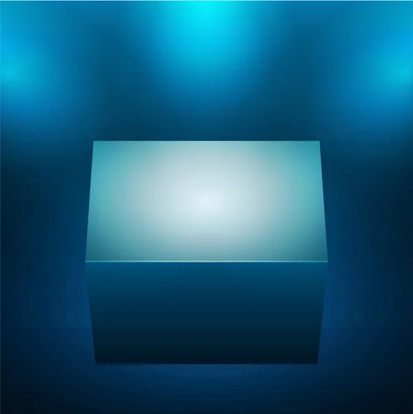 3d isoliert leeres blaues Podium. — Stockvektor