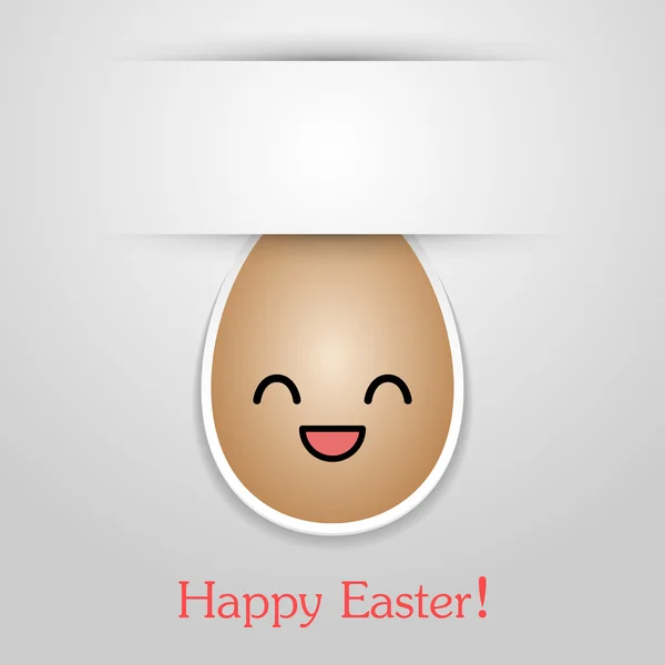 Vtipné velikonoční vajíčko s tváří. — Stockový vektor