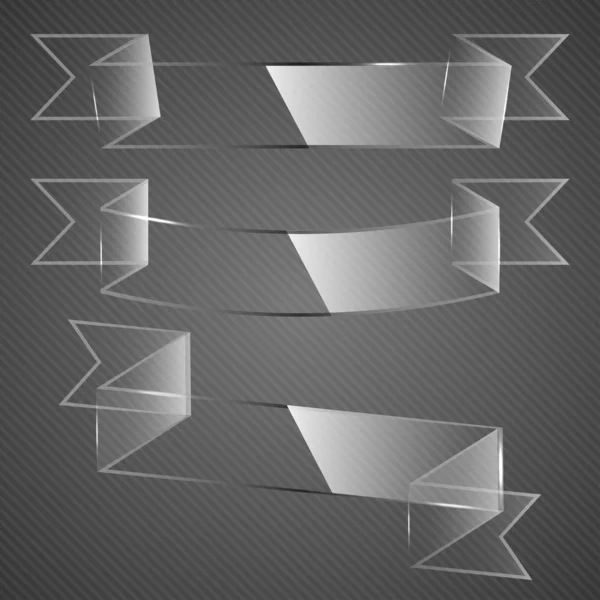 Rubans de verre sur fond gris . — Image vectorielle