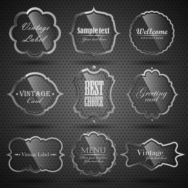 Vector set of labels with place for text. — Stock Vector