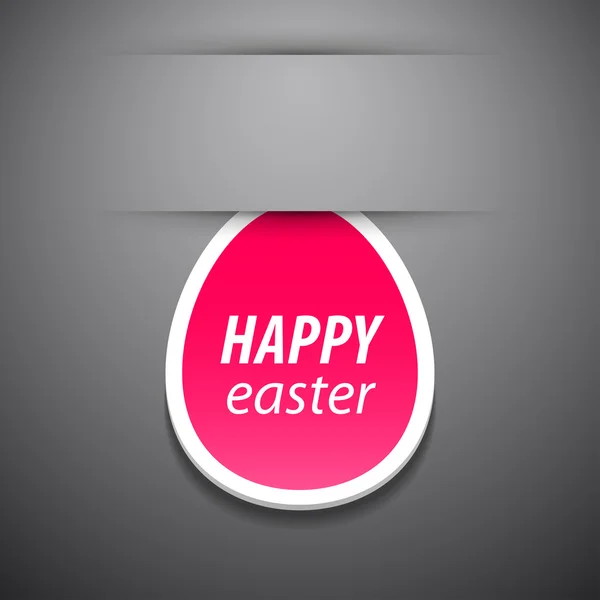 Vector easter tag on grey background. — Stock Vector