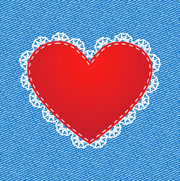 Coeur en soie rouge — Image vectorielle