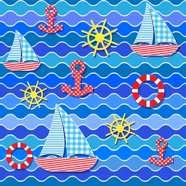 Modèle de mer sans couture — Image vectorielle