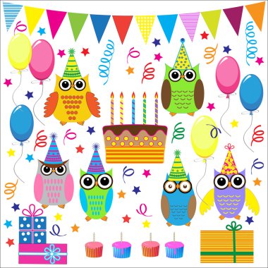 Funny owls clipart