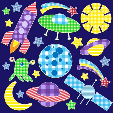 Space stickers clipart