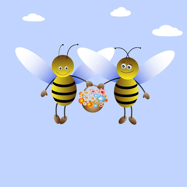 Bee-boy and bee-girl — Stock Vector