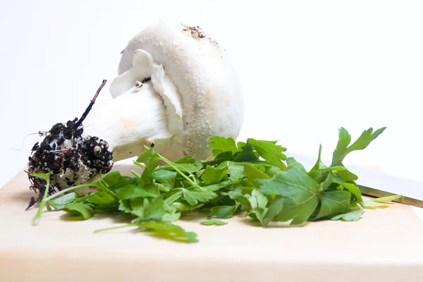 Mushroom and parsley — Stock Photo, Image