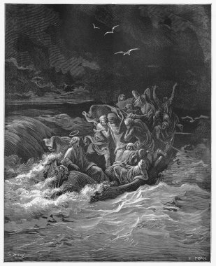 Jesus Stilling the storm clipart